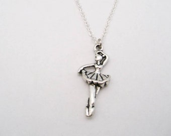 Dancing Ballerina Necklace Silver Dainty Ballerina Jewelry Ballet Gifts For Her  Dance Jewelry Sports Jewelry