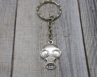 Gas Mask Keychain, Silver Gasmask Charm - Etsy