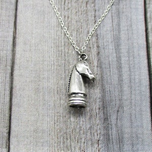 Knight Necklace Knight Chess Piece Necklace, Chess Player Gift, , Chess Necklace, Horse Necklace