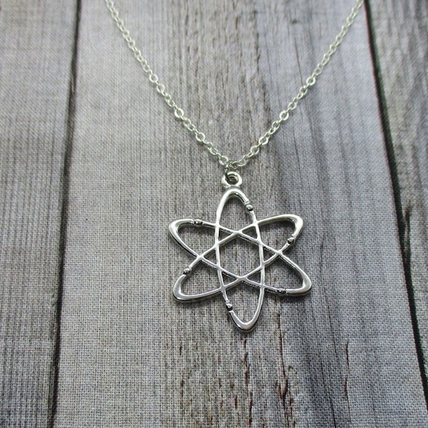 Atom Necklace, Science Necklace STEM Necklace Physics Necklace Chemistry Necklace Atom Jewelry Science Jewelry Science Gifts Physicists Gift