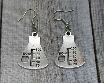 Chemistry Earrings  Science Earrings Beaker Earrings Flask Earrings Chemistry Jewelry Science Jewelry Science Gifts Chemistry Gift