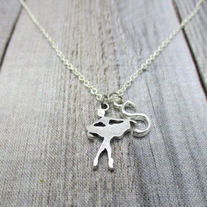 Dainty Ballerina Necklace Ballet Necklace Dancer Charm Necklace Ballet Jewelry Customized Initial Letter Sports Necklace  Gifts For Her