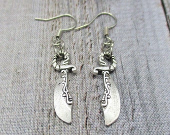 Sword Dangle Earrings Silver Sword Earrings Medieval Earrings Sword Jewelry  Gifts For Her  Gifts Under 20