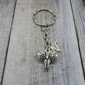 Uterus Keychain with Letter Customized Personalized Gifts For Her with initial