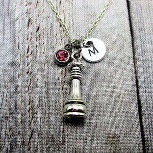 Queen Necklace  Chess Piece Necklace W/ Birthstone Personalized Initial Chess Jewelry  Gifts For Her Queen Jewelry