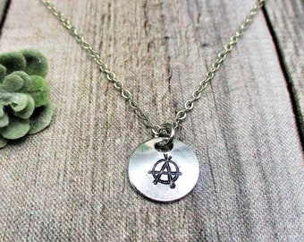 Anarchy Necklace Anarchy Jewelry Gifts For Him/ Her Anarchist Charm Necklace Anarchist Jewelry