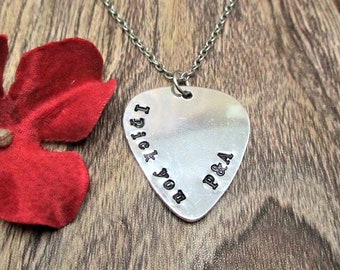 I Pick You Necklace Personalized Jewelry Guitar Pick Jewelry Couples Necklace Musician Jewelry