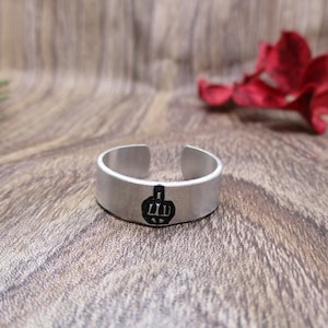 Middle Finger Ring Adjustable Aluminium  Gifts For Her Handmade Jewelry Rings Handstamped Middle Finger Jewelry