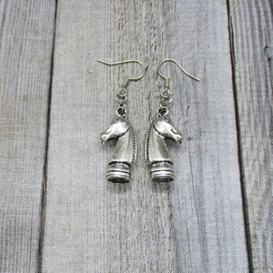 Knight Chess Piece Earrings, Gamer Jewelry Gift