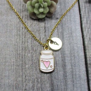 Collar de botella de oro Personalizado Estampado a Mano Carta Inicial Kawaii Joyería Mamá Regalos para Ella