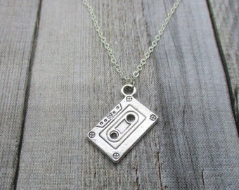 Cassette Tape Necklace, Mixed Tape Necklace, Music Necklace, Cassette Necklace, Mixed Tape Jewelry, Music Jewelry, Choose Your Chain