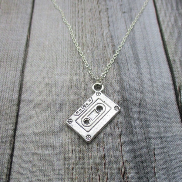 Cassette Tape Necklace, Mixed Tape Necklace, Music Necklace, Cassette Necklace, Mixed Tape Jewelry, Music Jewelry, Choose Your Chain