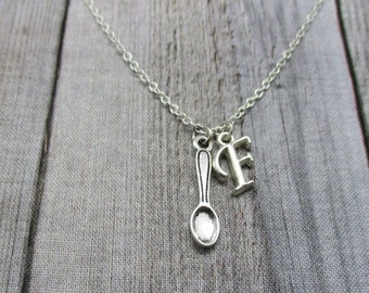 Spoon Necklace, Initial Spoon Theory Necklace, I Have No Spoons, Health Awareness Personalized Gifts