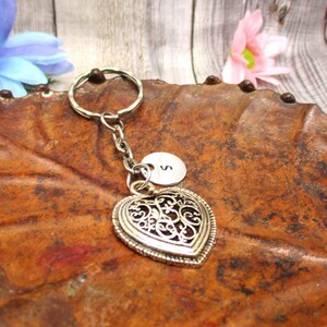 Heart Keychain Girlfriend Gift Inital  Lovers Gifts For Her  Personalized Keychains