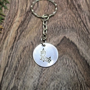Ivy Keychain Birth Leaf  Hand Stamped Celtic Zodiac Keychain  Gifts For Her/ Him Birthday Gifts