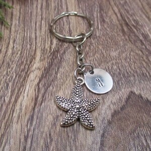 Starfish Keychain Personalized Keychain  Surfers Gift Custom Keychain Beach Lovers  Gifts For Her / Him