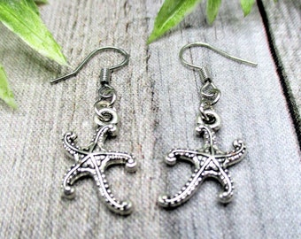 Starfish Earrings Dangling Gifts For Her Ocean Jewelry Starfish Jewelry