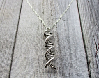 DNA Necklace, Science Necklace, Double Helix Necklace, Biology Necklace, Chemistry Necklace, DNA Jewelry, Science Jewelry, Science Gifts