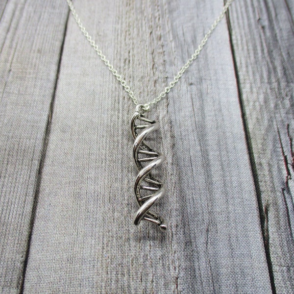 DNA Necklace, Science Necklace, Double Helix Necklace, Biology Necklace, Chemistry Necklace, DNA Jewelry, Science Jewelry, Science Gifts