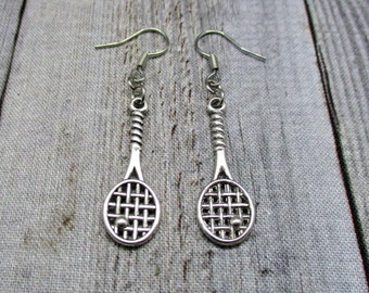 Tennis Racket Earrings Sports Earrings Sports Jewelry Tennis Racket Jewelry Team Gift Ideas