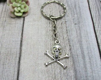 Skull Keychain Skull and Crossbones Keychain Pirate Gifts For Her Pirate Keychain