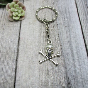 Skull Keychain Skull and Crossbones Keychain Pirate Gifts For Her Pirate Keychain