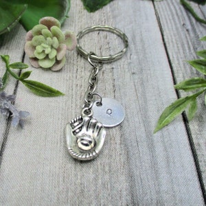 Baseball Schlüsselanhänger Personalisierter Schlüsselanhänger Inital Schlüsselanhänger Fänger Mitt Schlüsselbund Sport Schlüsselbund Geschenke für Sie