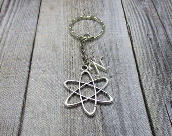 Atom Keychain Initial Science Keychain STEM Letter Chemistry Personalized  Science Gifts