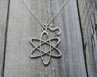 Atom Necklace Stem Necklace Physics Chemistry Necklace Initial Science Necklace Physics Jewelry Science Jewelry Physicist Gifts Atom Jewelry