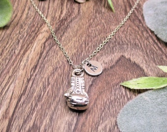 Boxing Glove Necklace Personalized Gifts Customized Letter Initial Necklace Gifts For Her /Him Boxer Gifts Boxing Jewelry