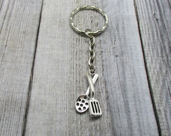 Spatula Keychain Cook Keychain Spoon Keychain Foodie Gifts Chef Keychain Chef Gift Cooking Keychain Food Keychain Gifts Under 10