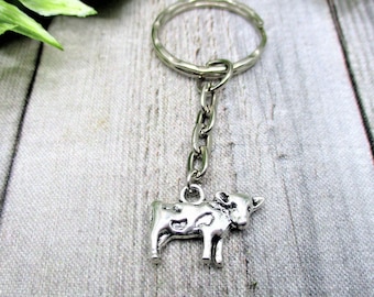 Cow Keychain Animal Keychain Gifts For Her Farm Keychain