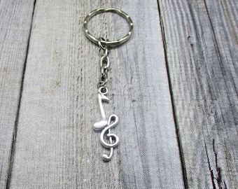 MusikNotiz Schlüsselanhänger Treble Clef Schlüsselanhänger Musik Liebhaber Schlüsselbund Musiker Geschenk MusikNotiz Schlüsselbund Musik Geschenke für Sie