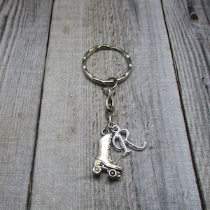 Roller Skate Keychain Personalized Keychain Initial Keychain Customized Roller Derby Gifts Under 10