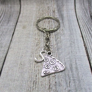 Pizza Keychain, Initial Pizza Slice Keychain, Letter Keychain, Food Keychain, Pepperoni Keychain, Gifts Under 10