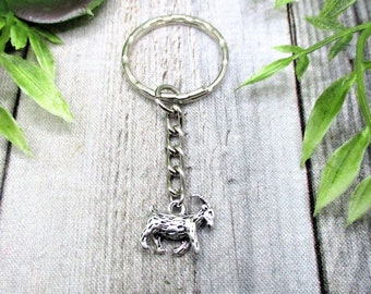 Porte-clés de chèvre Porte-clés d’animaux Cadeaux pour elle / Lui Porte-clés de ferme