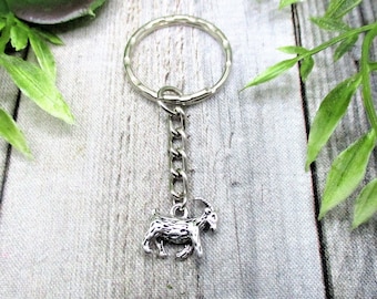 Goat Keychain Animal Keychain Gifts For Her / Him Farm Keychain
