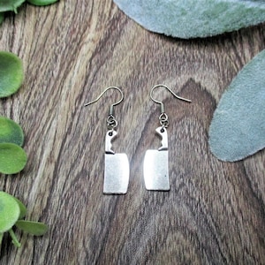 Kitchen Knife Earrings Meat Cleaver  Earrings  Chef Jewelry Gifts For Her Horror Earrings
