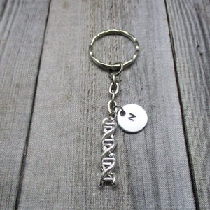 Llavero de ADN de plata Regalos personalizados Regalo de ciencia de biología Regalos de química personalizados para él / ella