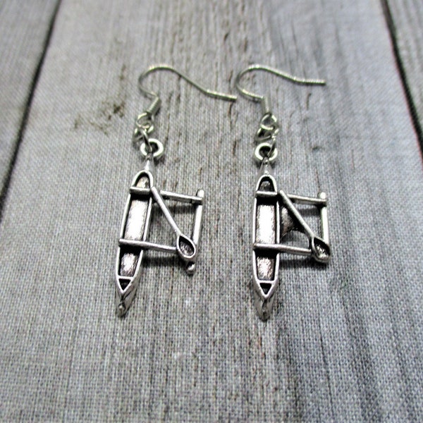 Canoe Earrings  Outrigger Canoe  Outdoors Earrings Canoe  Jewelry Dangle Earrings  Sports Earrings Sports Jewelry Gifts For Her
