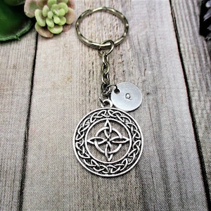 Celtic Cross Keychain Personalized Handstamped  Celtic Knot Gift Custom   Gifts For Her