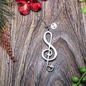 Treble Clef ketting muziek ketting gepersonaliseerde sieraden muzikanten cadeau voor haar muzieknoot sieraden