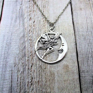 Fairy Necklace Moon Necklace Moon Jewelry Fae Mythology Necklace Fairycore Gifts For Her