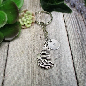 Ship Keychain Personalized Ocean Gift Custom Gifts For Her / HIm Sail Boat Keychain