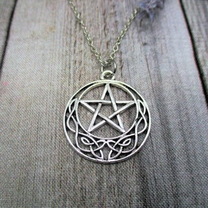 Pentacle Necklace With Celtic Knots Necklace Gifts For Her Pentagram Necklace Witch Jewelry Gifts
