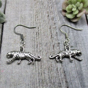 Tiger Earrings Tiger Jewelry Animal Gifts For Her Animal Jewelry Animal Earrings