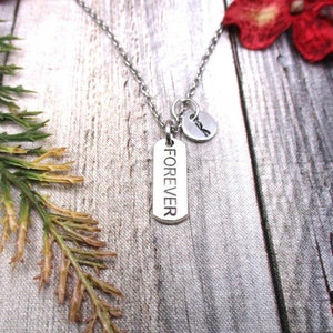 Collar para siempre Carta personalizada estampada a mano Inicial Para siempre Regalos de joyería para ella / él