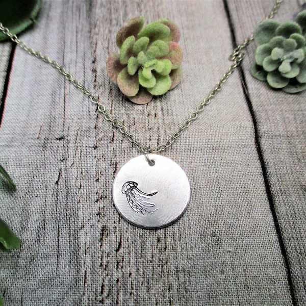 Jellyfish Necklace Nautical Jewelry Gifts For Her Jellyfish Jewelry Ocean Lovers Gifts Mermaidcore