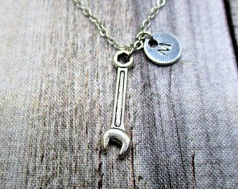 Wrench Necklace Tool Necklace Personalized Gifts For Him Letter Initial Wrench Jewelry  Gifts For Her  Tool Jewelry