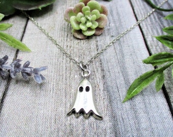 Ghost Necklace Ghost Jewelry  Gifts For Him / Her  Spooky Jewelry